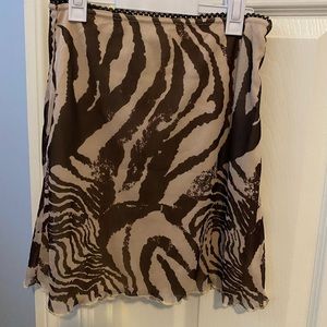 Brown Animal Print Mini Skirt